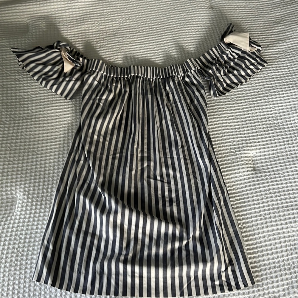 Milly Striped Off-the-shoulder Cotton Shift Dress